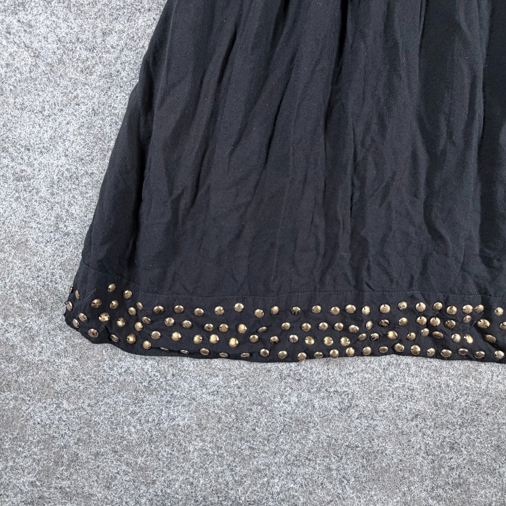 Angie Mini Dress Womens XL Black Studded Short Sleeve Casual Party Wear V Neck - Picture 6 of 16